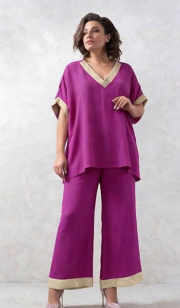 etno torba: Fa, Komplet ženska tunika + pantalone, model 30096. - Kroj: oversize — 3