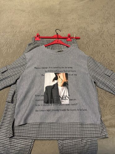 детские осенние костюмы: Qadın dəsti – köynək və şalvar - Dizayn: Xırda “houndstooth”