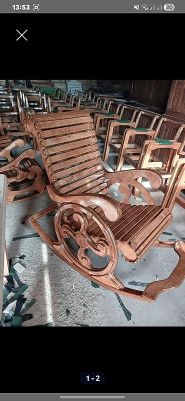 divan krislo: Taxta yelləncək kreslo - Material: tam ağac (bərk taxta lövhələrdən — 1