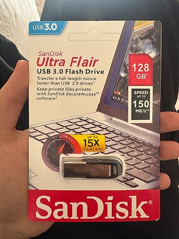 usb: SanDisk Ultra Flair USB 3.0 Flash Drive – 128 GB - Yaddaş tutumu: 128 — 1
