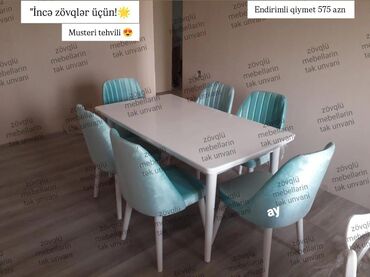 Masalar: Qonaq otağı üçün, Yeni, 6 stul