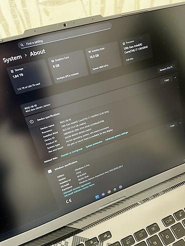 ASUS: İşlənmiş ASUS ROG, 16 ", Intel Core i7, 1 TB, Ünvandan götürmə — 7