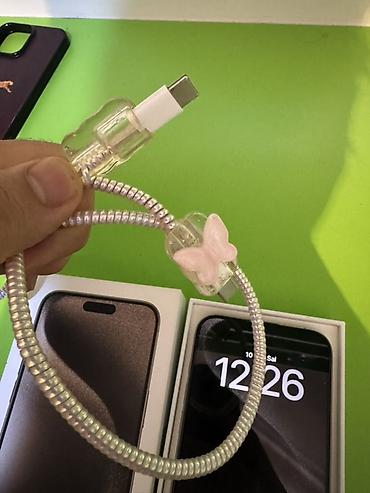 Apple iPhone: IPhone 15 Pro Max, 256 GB, Natural Titanium, Simsiz şarj, Face ID, Sənədlərlə — 3