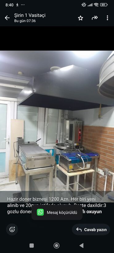 Hazir doner biznesi 1200 Azn. Her biri yeni alinib ve 20gun istifade