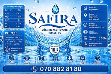 19 litr: 💧 Safira Su 19 LT içməli su – 3.50 qəpik ✅ Təmiz və keyfiyyətli — 6
