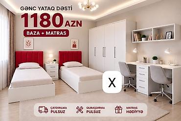 Gənc yataq dəsti – 1180 AZN Komplektə daxildir: - 2 ədəd tək çarpayı lalafo.az -da Gənc yataq dəsti – 1180 AZN Komplektə daxildir: - 2 ədəd tək çarpayı