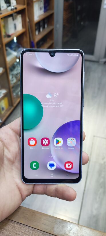 samsun a54: Samsung Galaxy A33, 128 GB, rəng - Göy, Sensor, Barmaq izi, İki sim kartlı