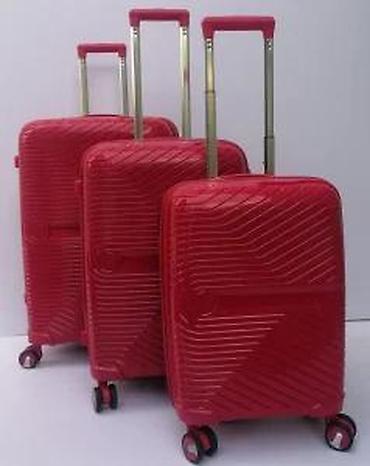 Putni koferi i torbe: Set crvenih kofera – 3 komada - Dizajn: moderni polikarbonatni/ABS — 13