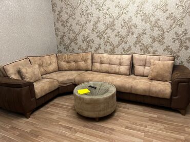 italyanski mebel: Угловой диван, Б/у, Раскладной, С подъемным механизмом, Набук, Нет доставки