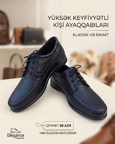 ayaqqabı 38: Klassik və rahat kişi ayaqqabısı. Qara rəngdə, bağcıqlı modeldir və — 1