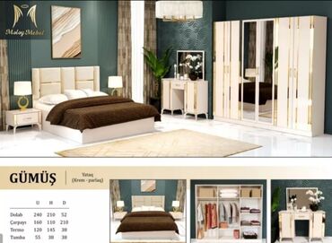 Yataq otağı dəstləri: İkinəfərlik çarpayı, Komod, Dolab, 2 tumba, Rusiya, Yeni — 10