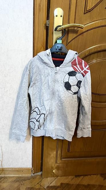 məktəb paltarları: Uşaq üçün kapüşonlu idman jiletka/sviter - Rəng: açıq boz - Model: ön — 1