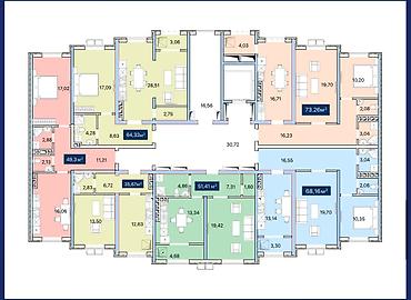 байхан: 2 комнаты, 68 м², Ошский рынок / базар Элитка, 6 этаж, Требуется ремонт — 4