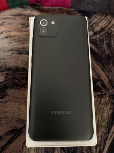 телефон inoi: Samsung Galaxy A03, Б/у, 64 ГБ, цвет - Черный, 2 SIM