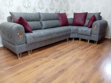 Masa və oturacaq dəstləri: Boz künc divan sifarişle künc divan Rəng seçimi mümkündür ✅İlkin