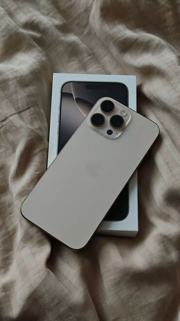 айфон xs max бу цена: IPhone 16 Pro Max, Колдонулган, 256 ГБ, Desert Titanium, Коргоочу айнек, Каптама, Куту, 100 %