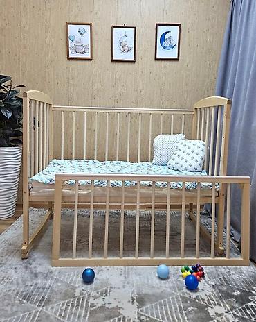 Другие товары для детей: Детская кровать 60х120 - 7000сом Березовое дерево, натуральный — 3