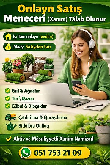 Satış məsləhətçiləri: Satış məsləhətçisi tələb olunur, İstənilən yaş, Təcrübəsiz, Aylıq ödəniş — 1