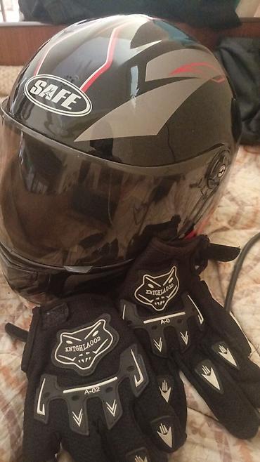 49cc moto: Məhsul: Moto dəbilqə və əlcək dəsti - Dəbilqə: SAFE markalı, tam üz — 1