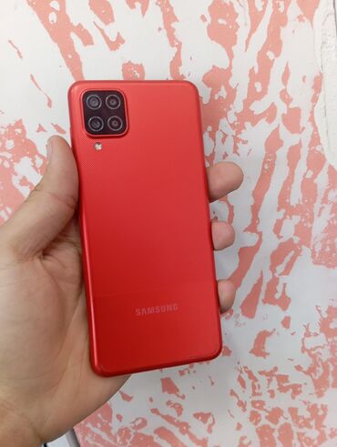 Samsung: Samsung Galaxy A12, 128 GB, rəng - Qırmızı, Face ID, Düyməli, Barmaq izi