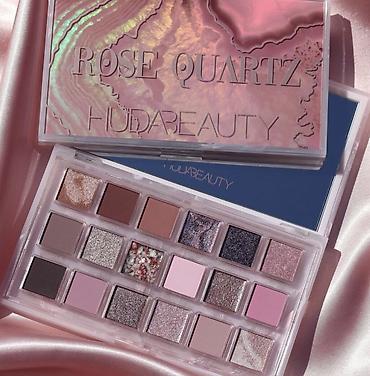 dor goz: Orginal yeni Huda Beauty Rose Quartz göz kölgəsi (ten) palitrası 50% — 1