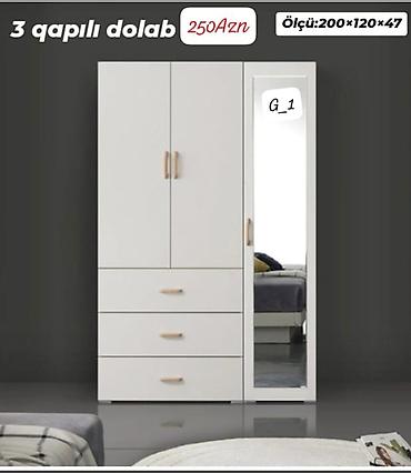 3 qapılı geyim dolabı - Ölçü: 200 × 120 × 47 sm - Material: ağ rəngli