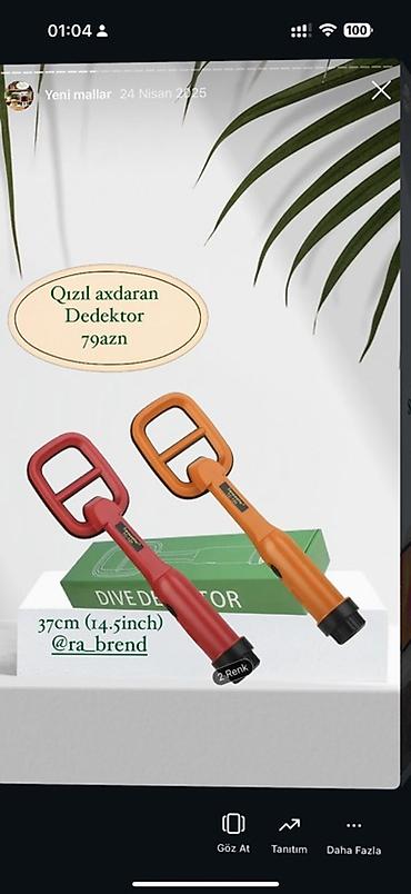 qizil axtaran dedektor: Qızıl axtaran detektor - Ölçü: 37 sm (14.5 inch) - Rənglər: 2 rəng — 1