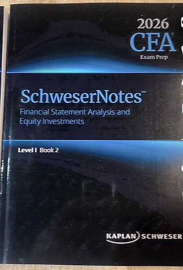 Tədris ədəbiyyatı: Məhsul: Kaplan Schweser – SchweserNotes, CFA Exam Prep 2026, Level I — 2
