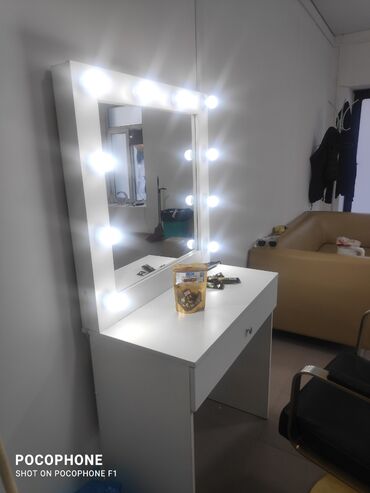 стол офисный купить: Гримерный стол с подсветкой - Цвет: белый - Конструкция: стол с