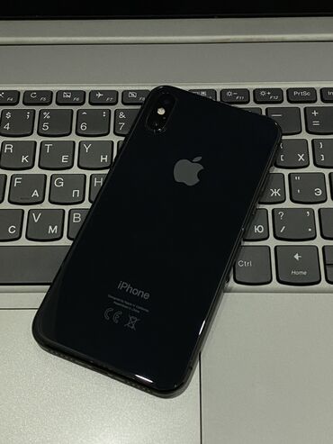 Apple iPhone: IPhone X, Б/у, 64 ГБ, Черный, Чехол, 100 %