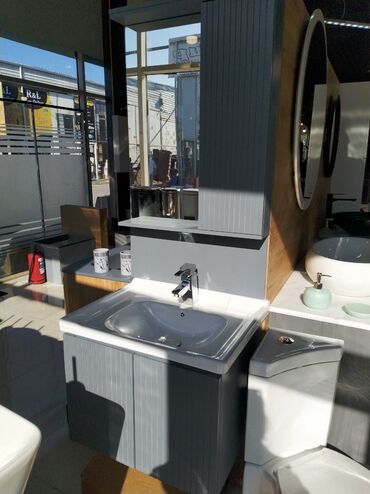 tualet bacoku: Hamam üçün müasir mebel dəsti - Lavabo: Dördkünc formalı, inteqrə