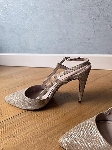 Туфли: Qızılı rəngli Next qadın ayaqqabısı - Model: sivri burunlu, slingback — 2
