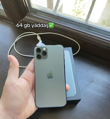 çakma iphone 11: IPhone 11 Pro, 64 GB, Alpine Green, Face ID, Simsiz şarj