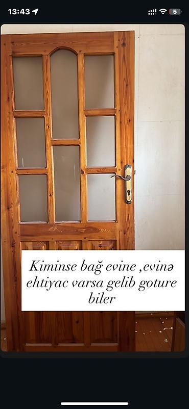qapi baglayan: Şüşəli taxta otaq qapısı - Material: təbii ağac, şəffaf-mat şüşə — 1