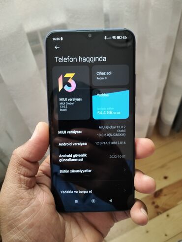 Xiaomi: Xiaomi Redmi 9, 64 ГБ, цвет - Синий, 
 Отпечаток пальца, Две SIM карты, Face ID