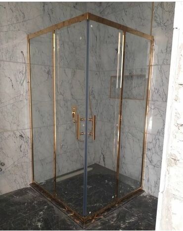 Duş kabinaları, arakəsmələr: Yeni Üstü açıq kabina, Künc üçün, Pulsuz çatdırılma — 16