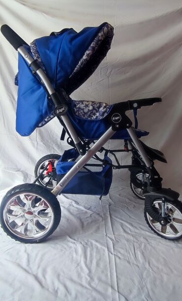 коляски для двойни недорого: Коляска, цвет - Синий, Новый