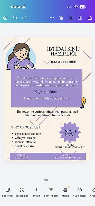 matematik: Məktəbəqədər və ibtidai sinif hazırlığı, Azərbaycan dili, Əyani, Fərdi, Qrup — 1
