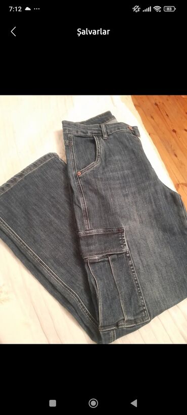 qaqa stili şalvar: Kişi üçün denim şalvar - Material: qalın denim (cins) - Rəng: tünd