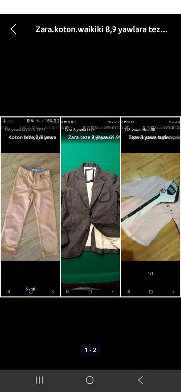 Kurtkalar: Uşaq üst geyimləri – 8-9 yaş üçün - Brendlər: Koton Kids, OVS, Geox — 9