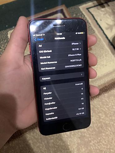 irşad telecom iphone 8 plus: IPhone 8 Plus, 64 GB, Qırmızı, Barmaq izi, Simsiz şarj — 2