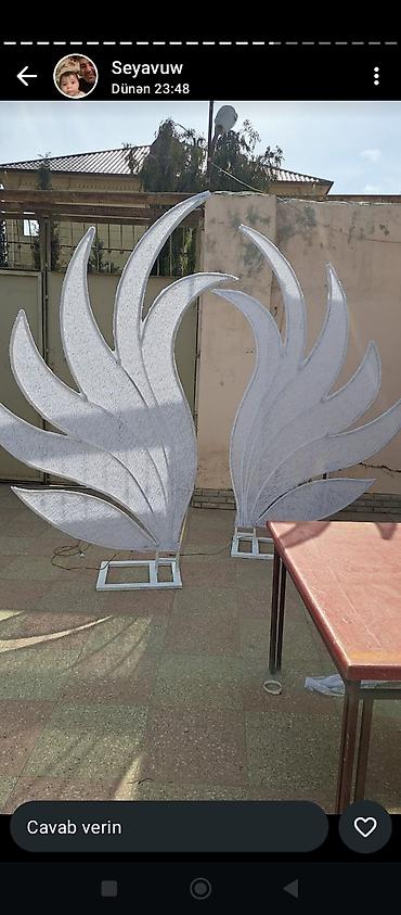 toy dekorlar: Toy və tədbir dekoru – işıqlı “qanad” panellər və asma şamdanlar — 2