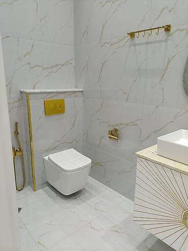 unitaz moyka: Mərmər effekti ilə lüks vanna otağı komplekti - Divar və döşəmə: iri — 1