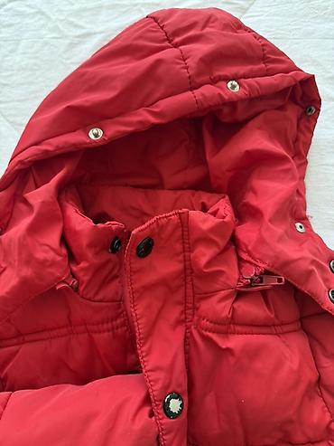 air 11: Детская зимняя куртка Moncler, красная. - Теплая стеганая модель с — 5