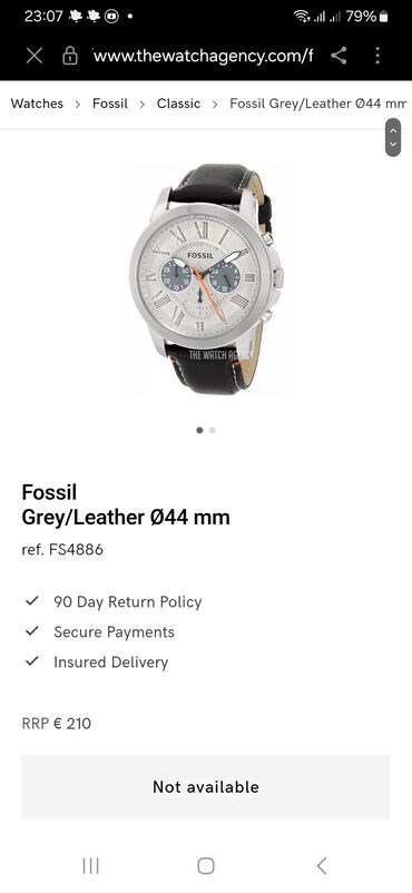 fossil baku: Б/у, Наручные часы, Fossil, цвет - Черный