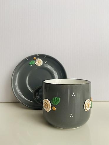 sərv: Çay dəsti, rəng - Boz, Keramika — 6