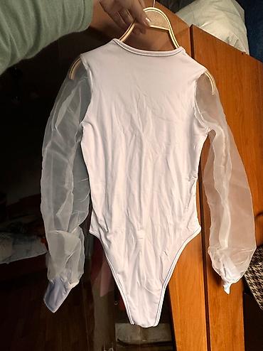 pull and: Белое боди с прозрачными рукавами - Модель: боди с длинным рукавом - — 5