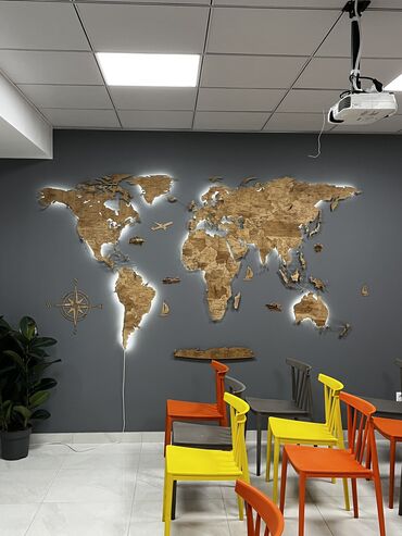Картины и фотографии: Карта Мира из дерева, все страны присутствуют для саморазвития, декор