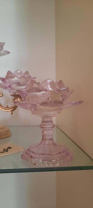 dekor qrup: Bənövşəyi çalarda şüşə lotus dəsti - Material: şəffaf bənövşəyi — 2