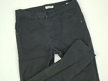 czarne cargo pull and bear: Spodnie materiałowe damskie, rozmiar XL — 1
